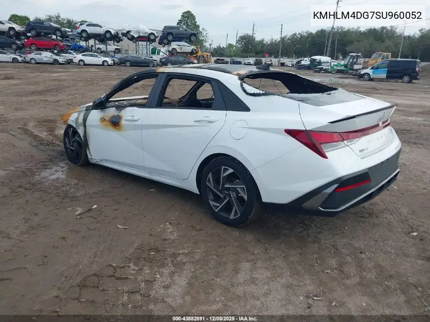 KMHLM4DG7SU960052 2025 Hyundai Elantra Sel Sport