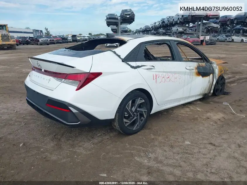 KMHLM4DG7SU960052 2025 Hyundai Elantra Sel Sport