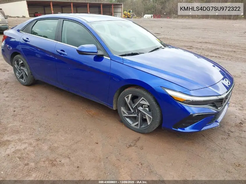 KMHLS4DG7SU972322 2025 Hyundai Elantra Sel Convenience