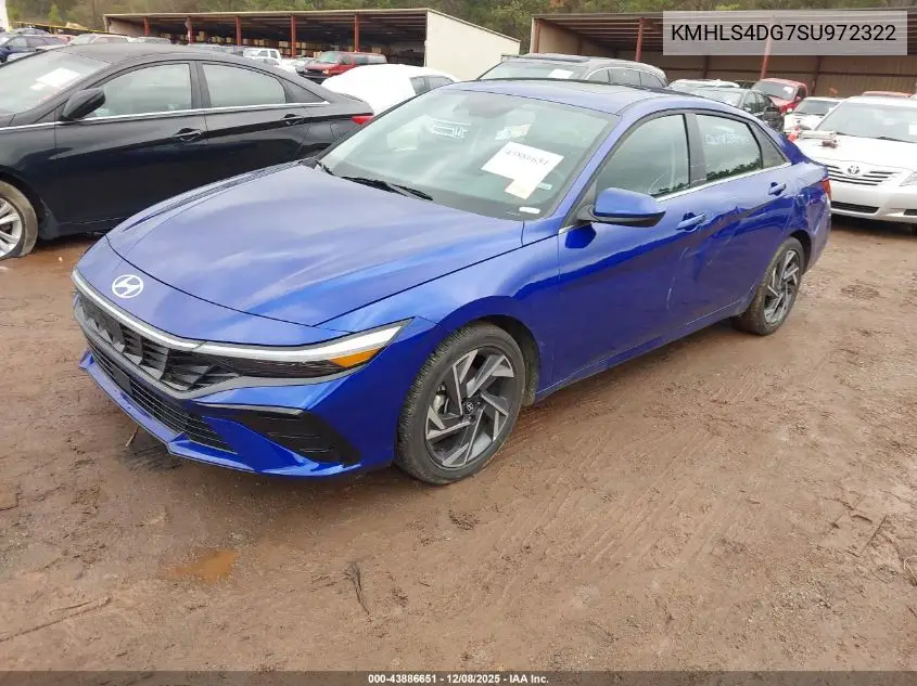 KMHLS4DG7SU972322 2025 Hyundai Elantra Sel Convenience