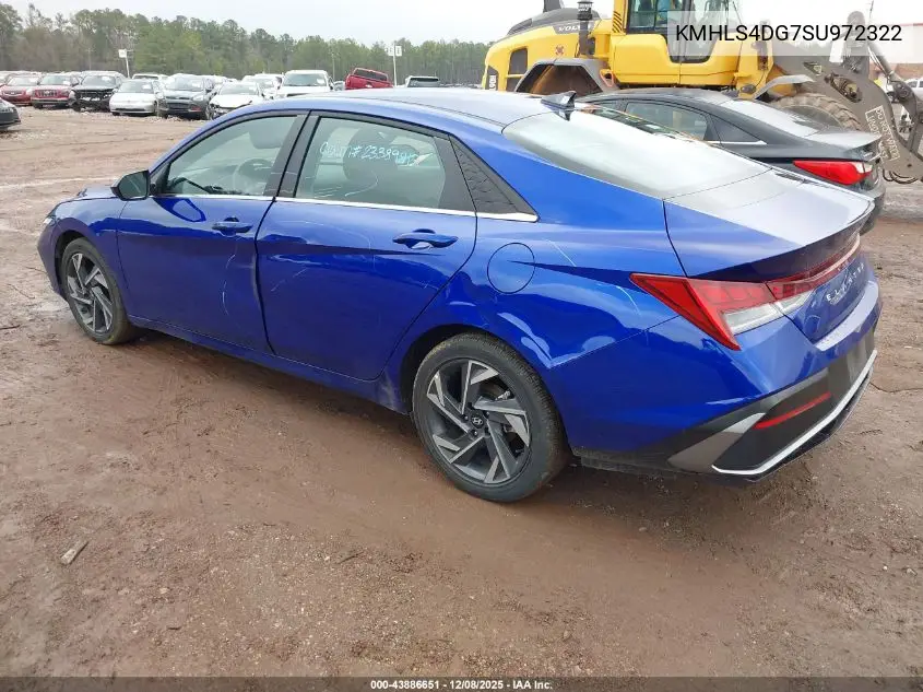 KMHLS4DG7SU972322 2025 Hyundai Elantra Sel Convenience