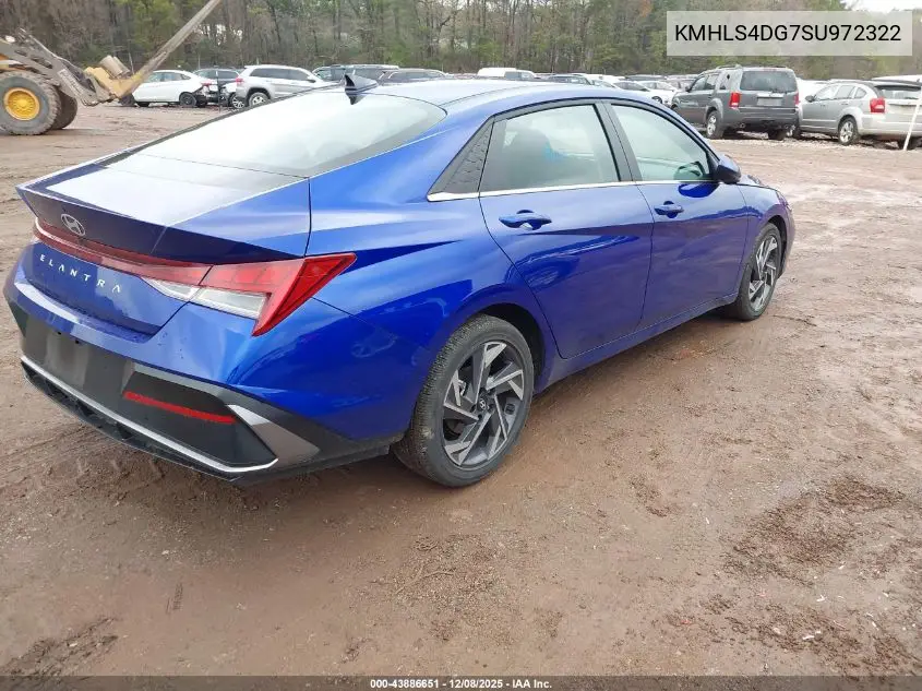 KMHLS4DG7SU972322 2025 Hyundai Elantra Sel Convenience