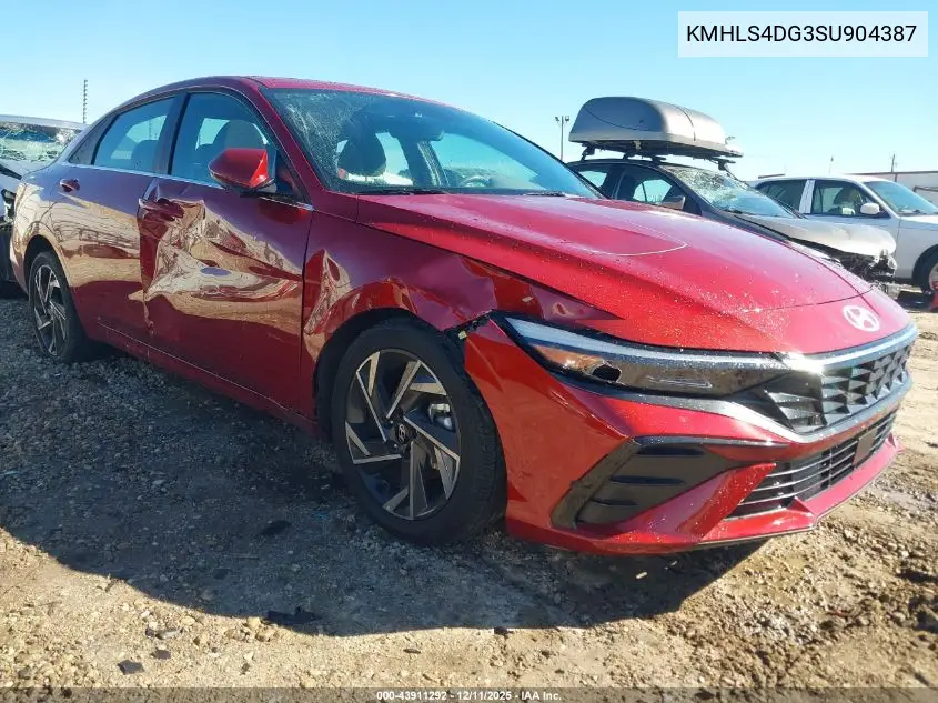KMHLS4DG3SU904387 2025 Hyundai Elantra Sel Convenience