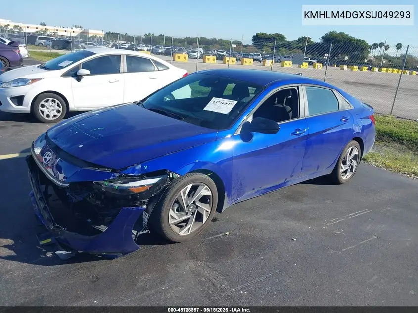 KMHLM4DGXSU049293 2025 Hyundai Elantra Sel Sport