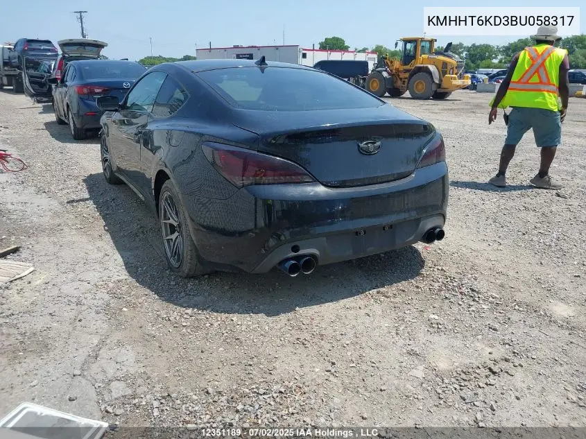 KMHHT6KD3BU058317 2011 Hyundai Genesis Coupe 2.0T