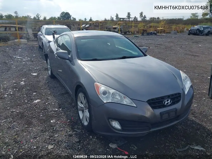KMHHT6KDXCU075438 2012 Hyundai Genesis Coupe 2.0T