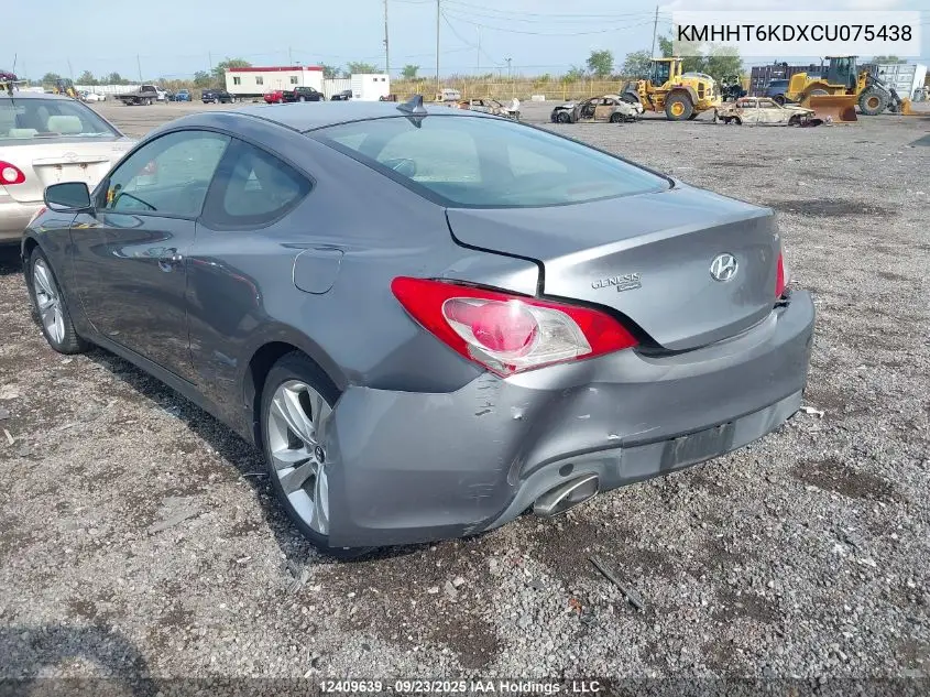 KMHHT6KDXCU075438 2012 Hyundai Genesis Coupe 2.0T