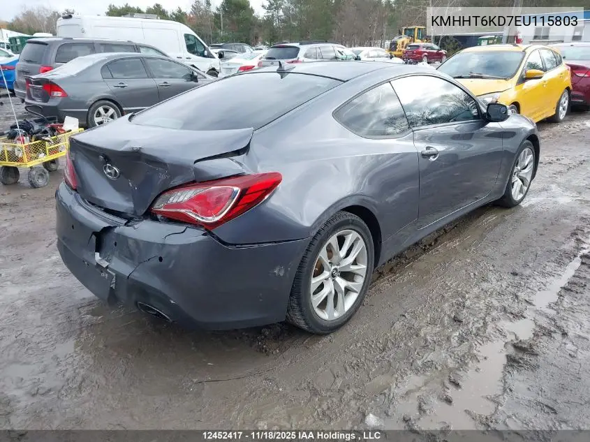 KMHHT6KD7EU115803 2014 Hyundai Genesis Coupe 2.0T
