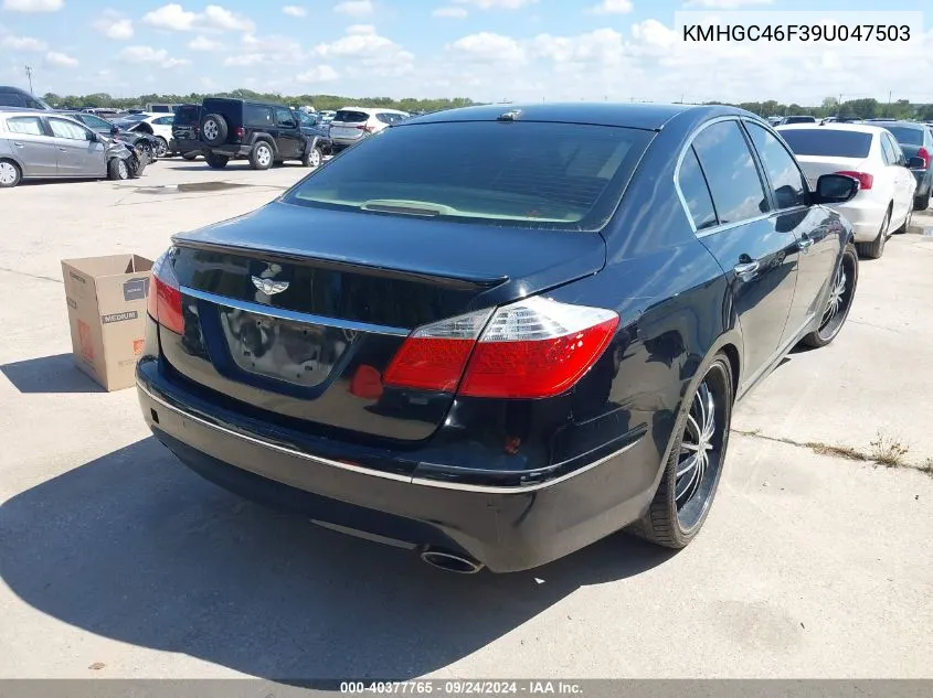 KMHGC46F39U047503 2009 Hyundai Genesis 4.6