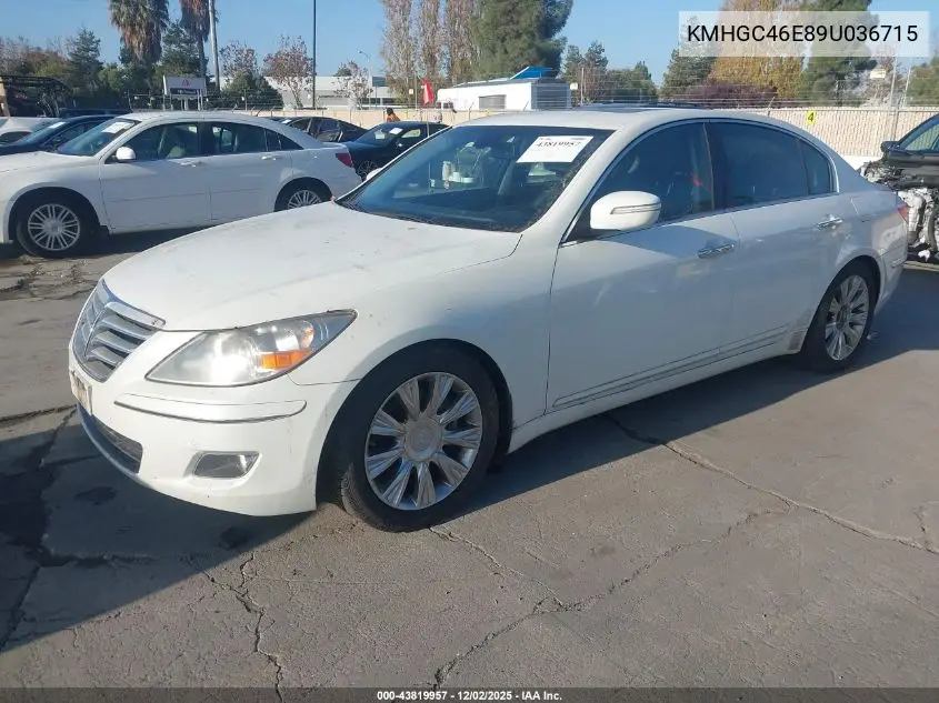KMHGC46E89U036715 2009 Hyundai Genesis 3.8