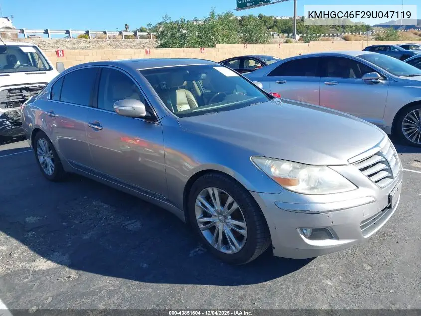 KMHGC46F29U047119 2009 Hyundai Genesis 4.6