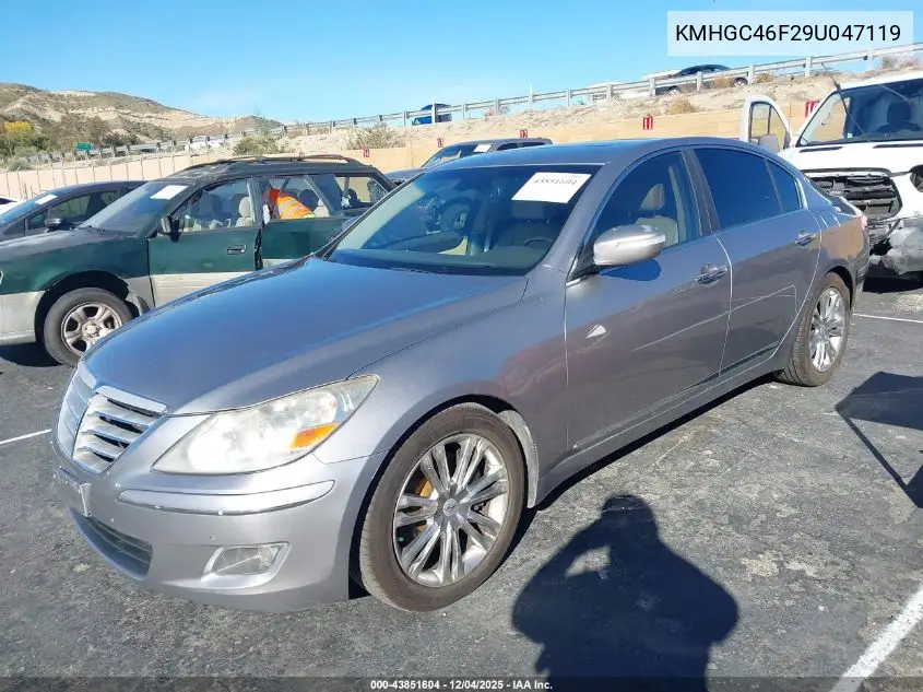 KMHGC46F29U047119 2009 Hyundai Genesis 4.6