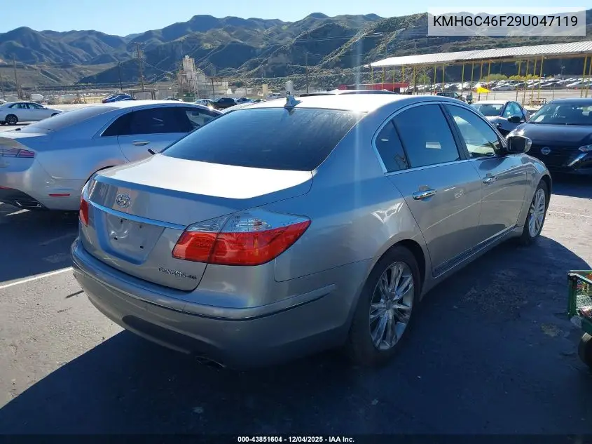 KMHGC46F29U047119 2009 Hyundai Genesis 4.6