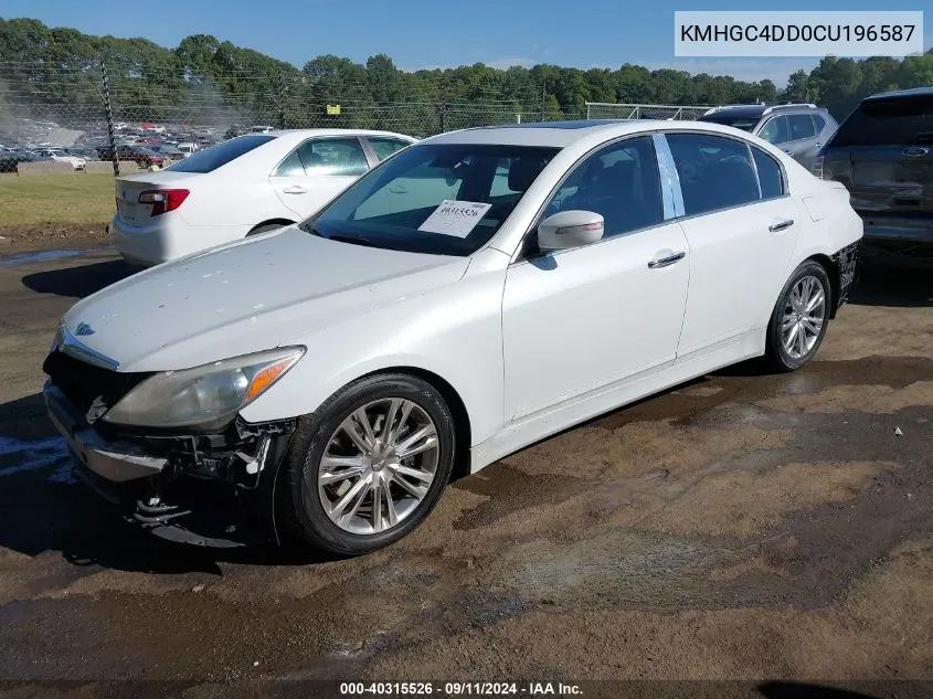 2012 Hyundai Genesis 3.8 VIN: KMHGC4DD0CU196587 Lot: 40315526