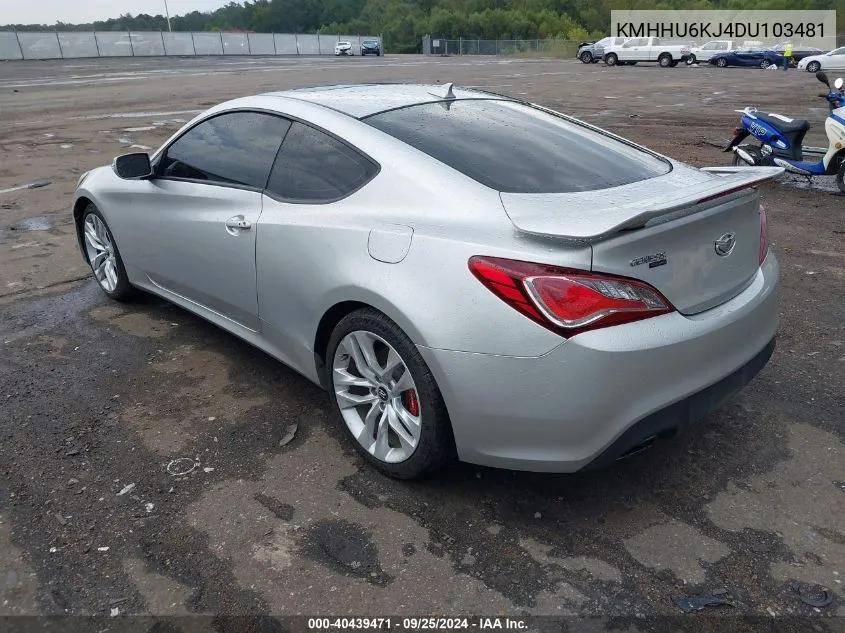 KMHHU6KJ4DU103481 2013 Hyundai Genesis 3.8 Track