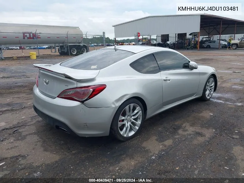 KMHHU6KJ4DU103481 2013 Hyundai Genesis 3.8 Track