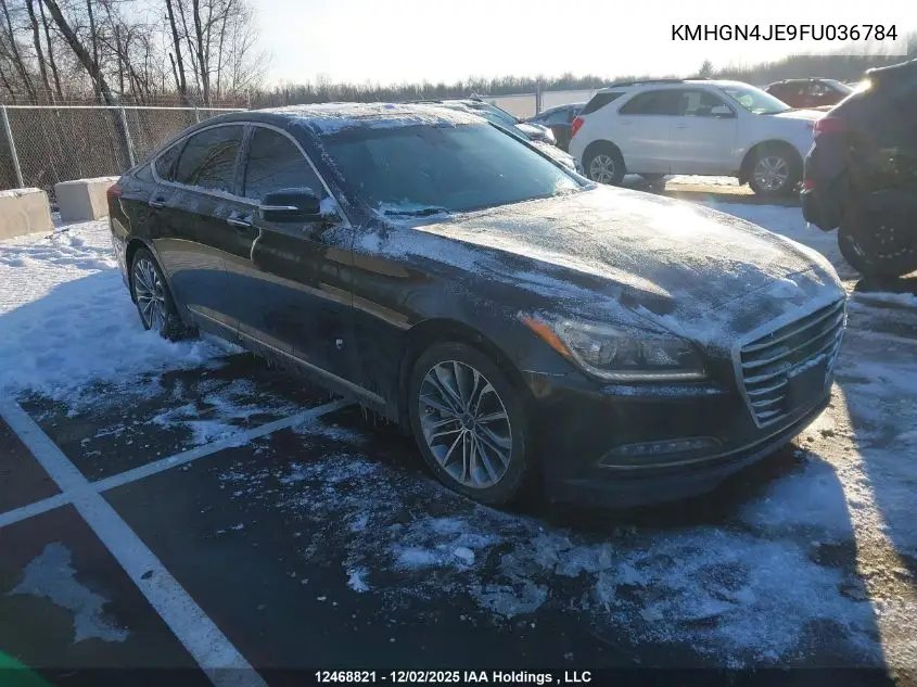 KMHGN4JE9FU036784 2015 Hyundai Genesis 3.8 Technology