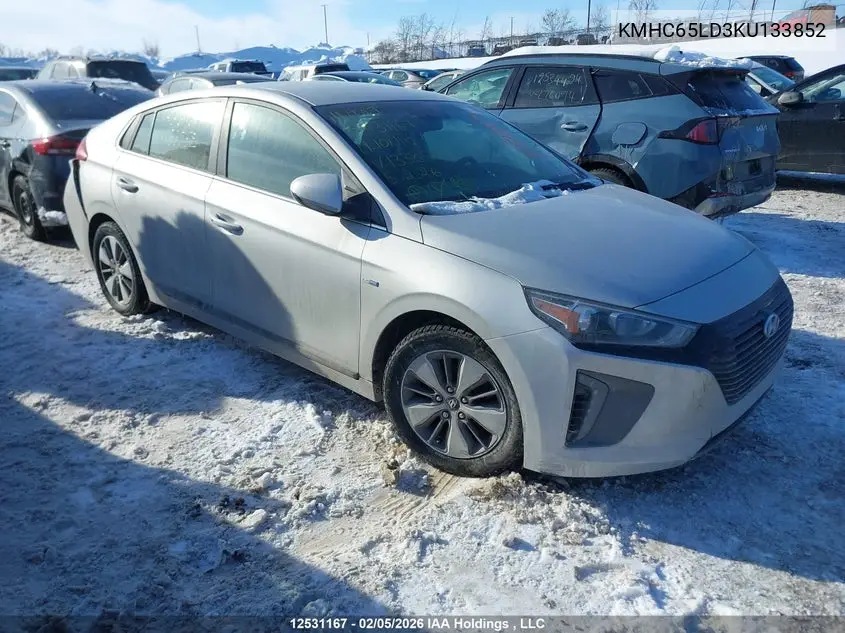 2019 Hyundai Ioniq VIN: KMHC65LD3KU133852 Lot: 12531167