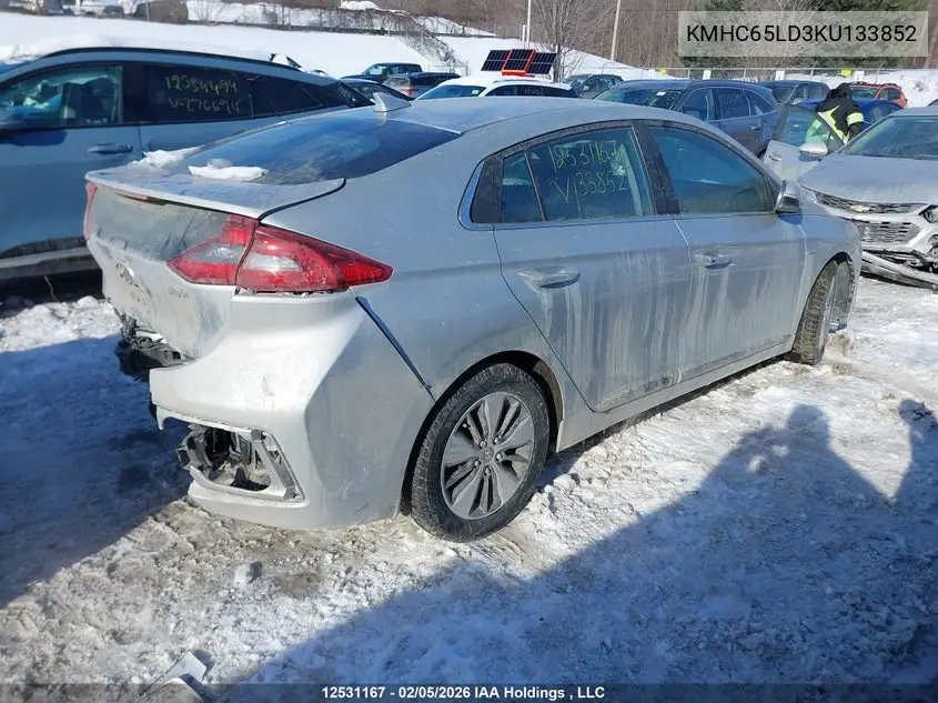 2019 Hyundai Ioniq VIN: KMHC65LD3KU133852 Lot: 12531167