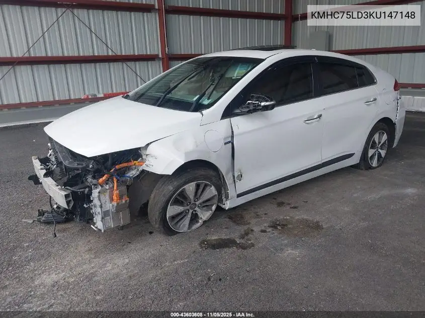 KMHC75LD3KU147148 2019 Hyundai Ioniq Plug-In Hybrid Limited