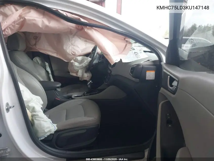 KMHC75LD3KU147148 2019 Hyundai Ioniq Plug-In Hybrid Limited