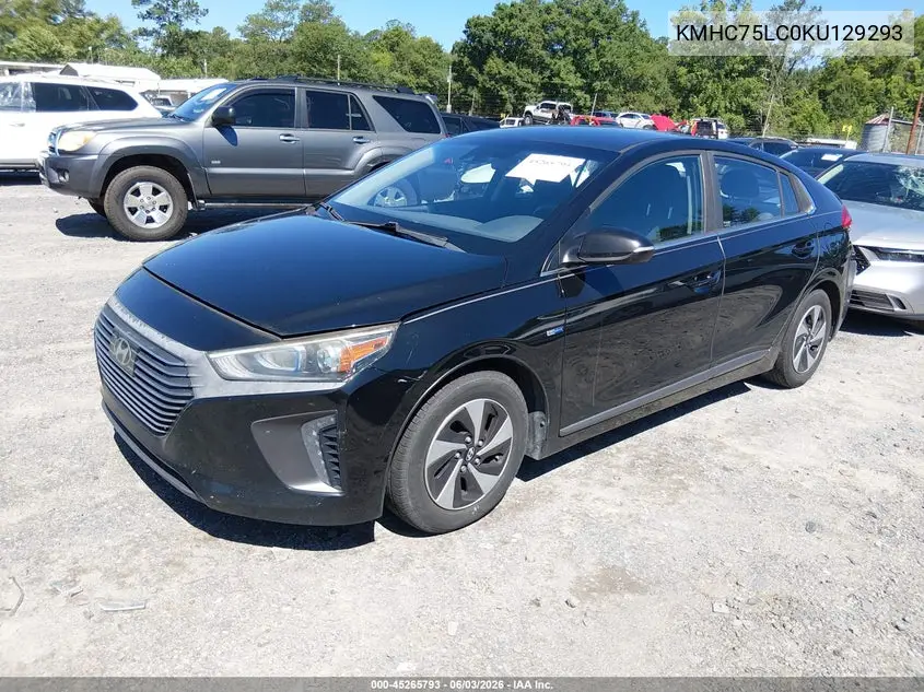 2019 Hyundai Ioniq Hybrid Sel VIN: KMHC75LC0KU129293 Lot: 45265793