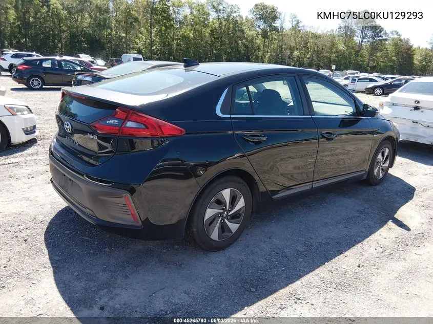 2019 Hyundai Ioniq Hybrid Sel VIN: KMHC75LC0KU129293 Lot: 45265793