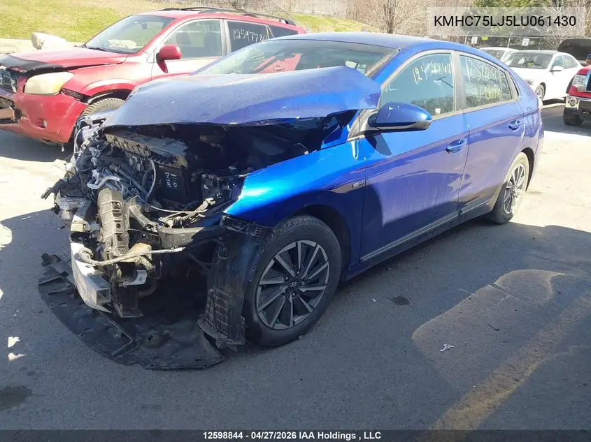 2020 Hyundai Ioniq VIN: KMHC75LJ5LU061430 Lot: 12598844