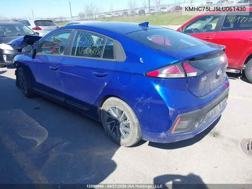 2020 Hyundai Ioniq VIN: KMHC75LJ5LU061430 Lot: 12598844