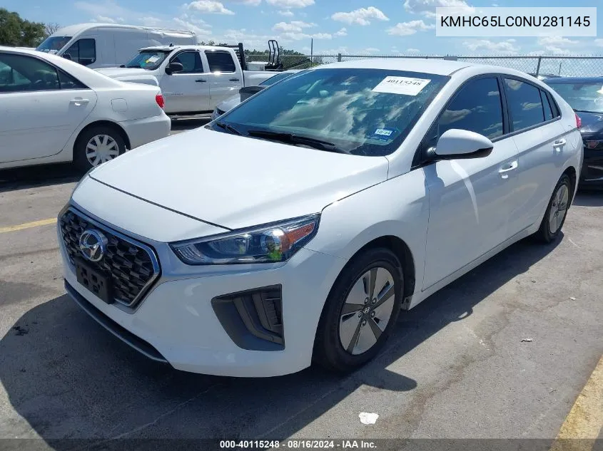 KMHC65LC0NU281145 2022 Hyundai Ioniq Hybrid Blue