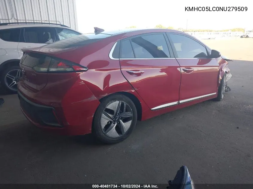 KMHC05LC0NU279509 2022 Hyundai Ioniq Hybrid Limited