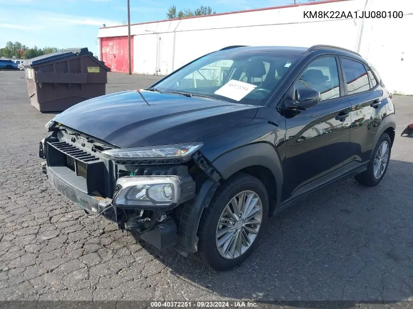 2018 Hyundai Kona Sel VIN: KM8K22AA1JU080100 Lot: 40372251