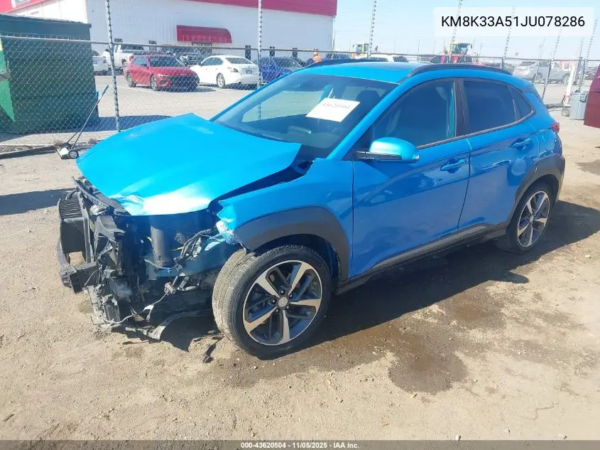 KM8K33A51JU078286 2018 Hyundai Kona Limited