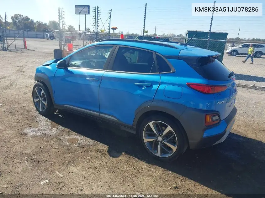 KM8K33A51JU078286 2018 Hyundai Kona Limited