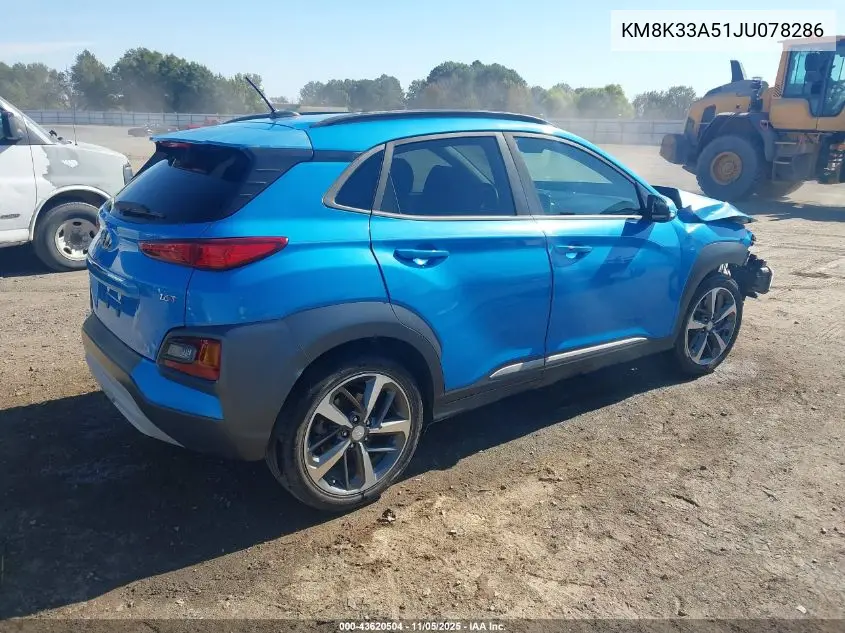 KM8K33A51JU078286 2018 Hyundai Kona Limited
