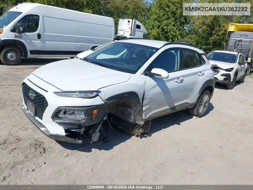 KM8K2CAA5KU362232 2019 Hyundai Kona Sel