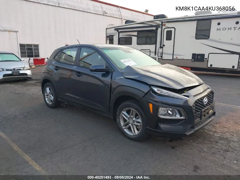 2019 Hyundai Kona Se VIN: KM8K1CAA4KU368056 Lot: 40251493