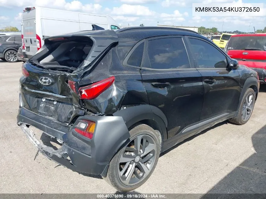 2019 Hyundai Kona Ultimate VIN: KM8K53A54KU372650 Lot: 40375890