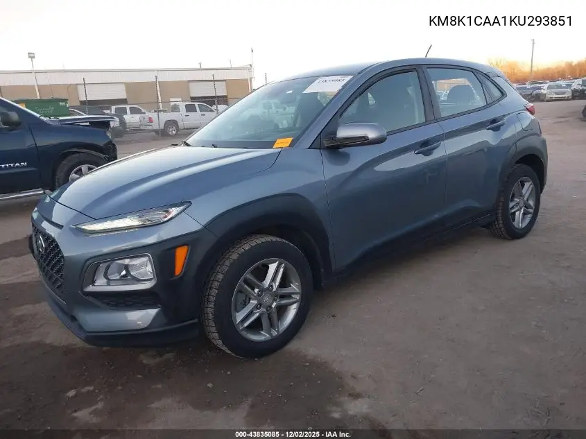 KM8K1CAA1KU293851 2019 Hyundai Kona Se