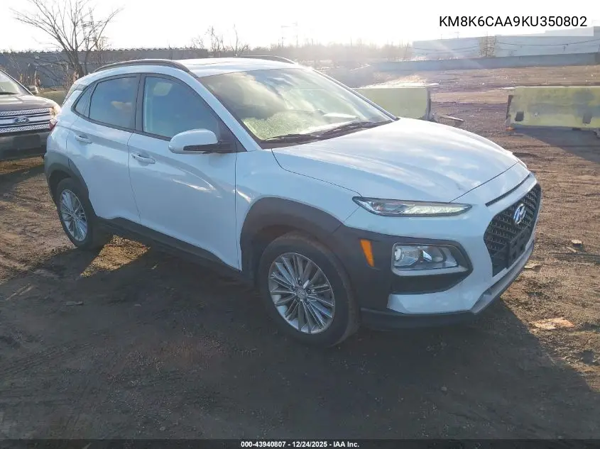 KM8K6CAA9KU350802 2019 Hyundai Kona Sel
