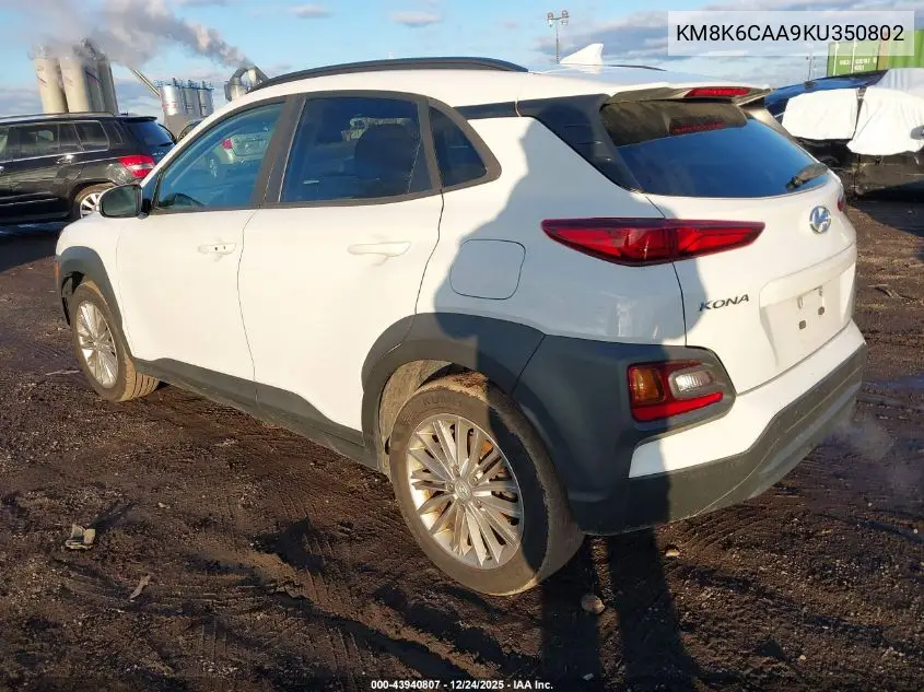 KM8K6CAA9KU350802 2019 Hyundai Kona Sel