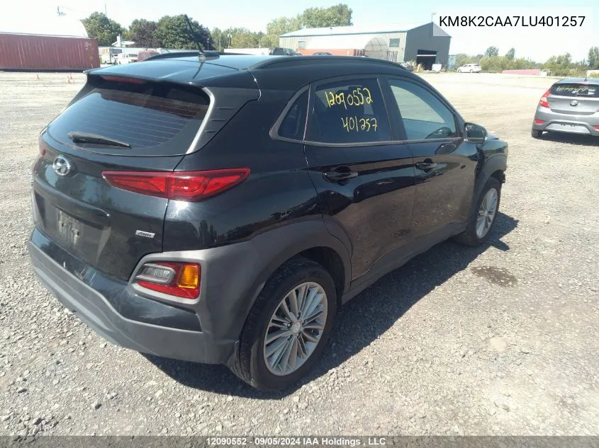 2020 Hyundai Kona Preferred Awd VIN: KM8K2CAA7LU401257 Lot: 12090552