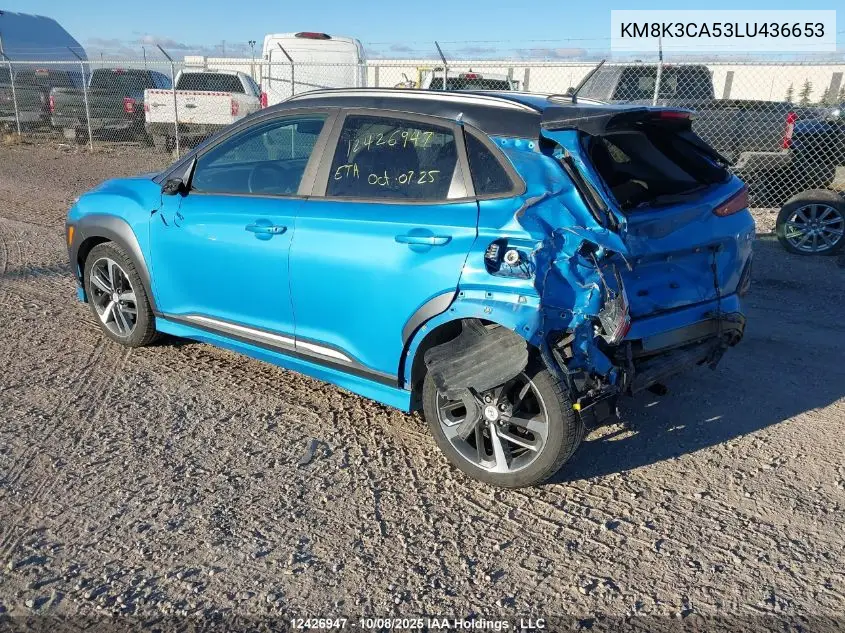 KM8K3CA53LU436653 2020 Hyundai Kona Limited