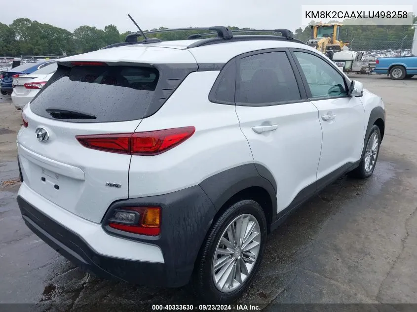 2020 Hyundai Kona Sel VIN: KM8K2CAAXLU498258 Lot: 40333630