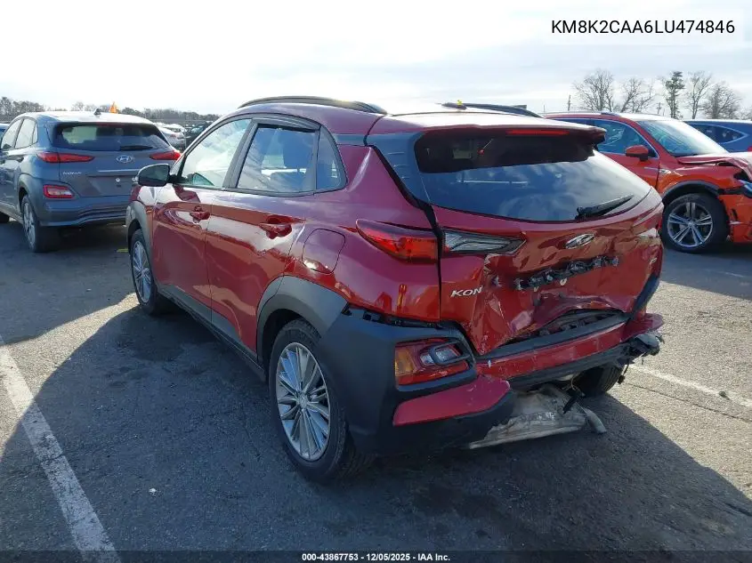 KM8K2CAA6LU474846 2020 Hyundai Kona Sel
