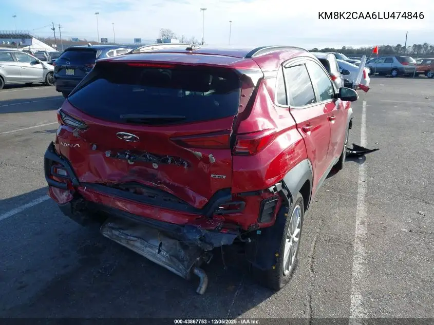 KM8K2CAA6LU474846 2020 Hyundai Kona Sel