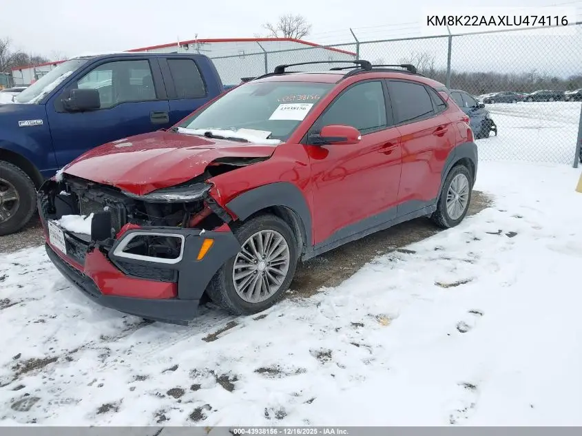 KM8K22AAXLU474116 2020 Hyundai Kona Sel