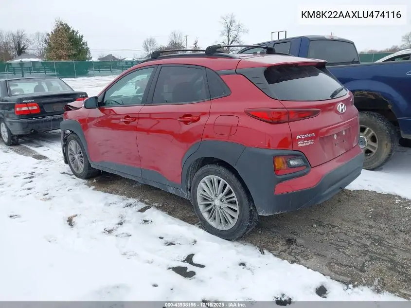 KM8K22AAXLU474116 2020 Hyundai Kona Sel