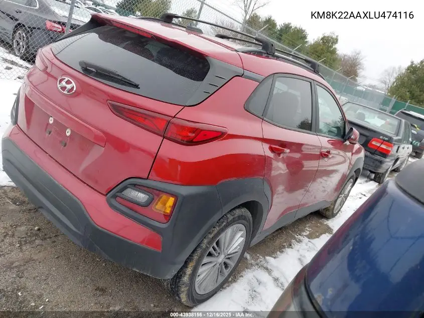 KM8K22AAXLU474116 2020 Hyundai Kona Sel