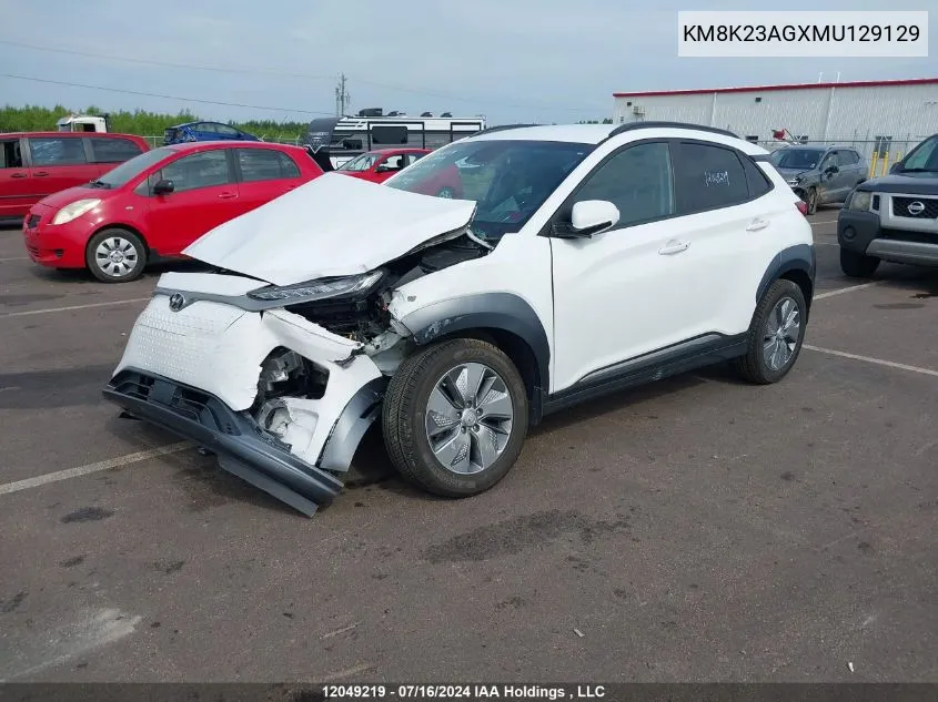 KM8K23AGXMU129129 2021 Hyundai Kona Sel